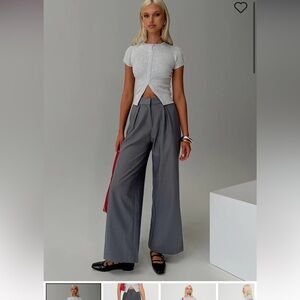 Princess Polly RELAXED PANTS CHARCOAL